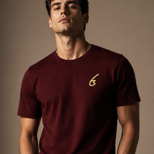 cloudsoft round neck t shirt Maroon