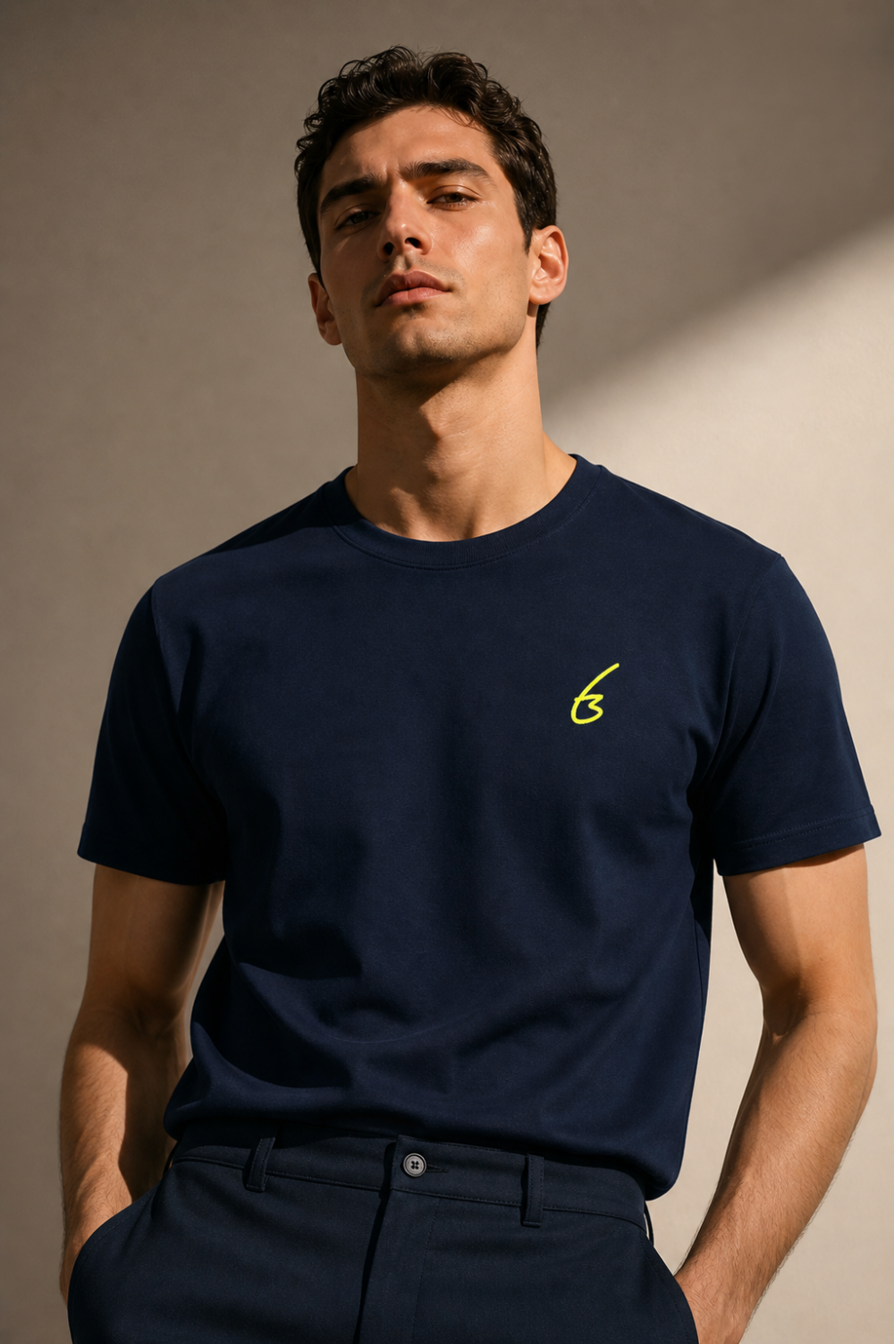 cloudsoft round neck t shirt Navy Blue