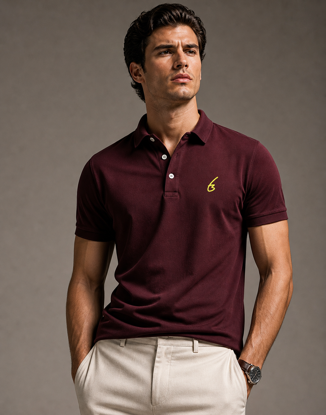 zyn polo t shirt Maroon